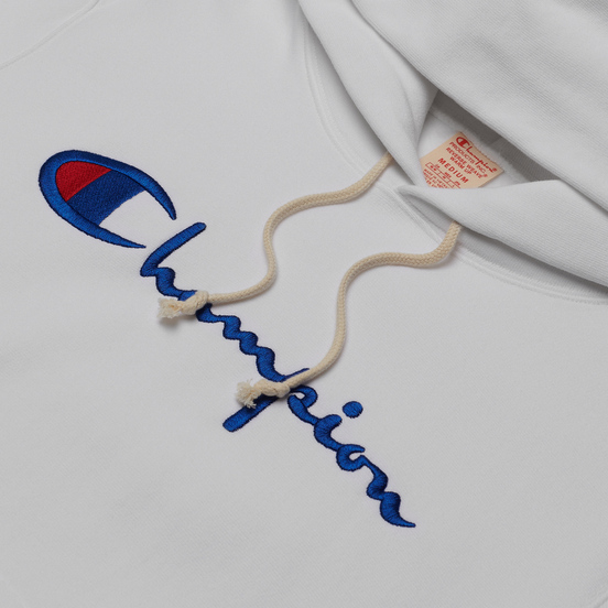 Мужская толстовка Champion Reverse Weave Big Script Hoodie White