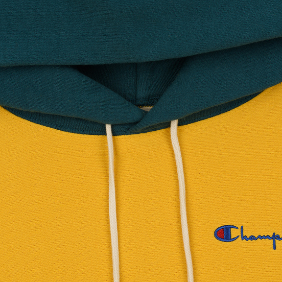 Мужская толстовка Champion Reverse Weave Color Block Hooded Golden Rod/Teal