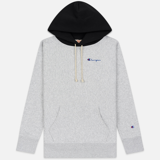 Мужская толстовка Champion Reverse Weave Color Block Hooded Light Grey/Black