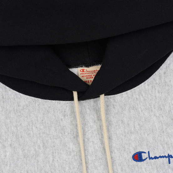 Мужская толстовка Champion Reverse Weave Color Block Hooded Light Grey/Black