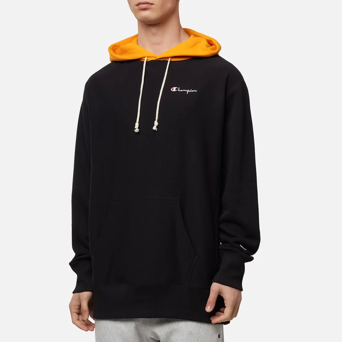Champion Reverse Weave Мужская толстовка Contrast Hoodie Logo Script