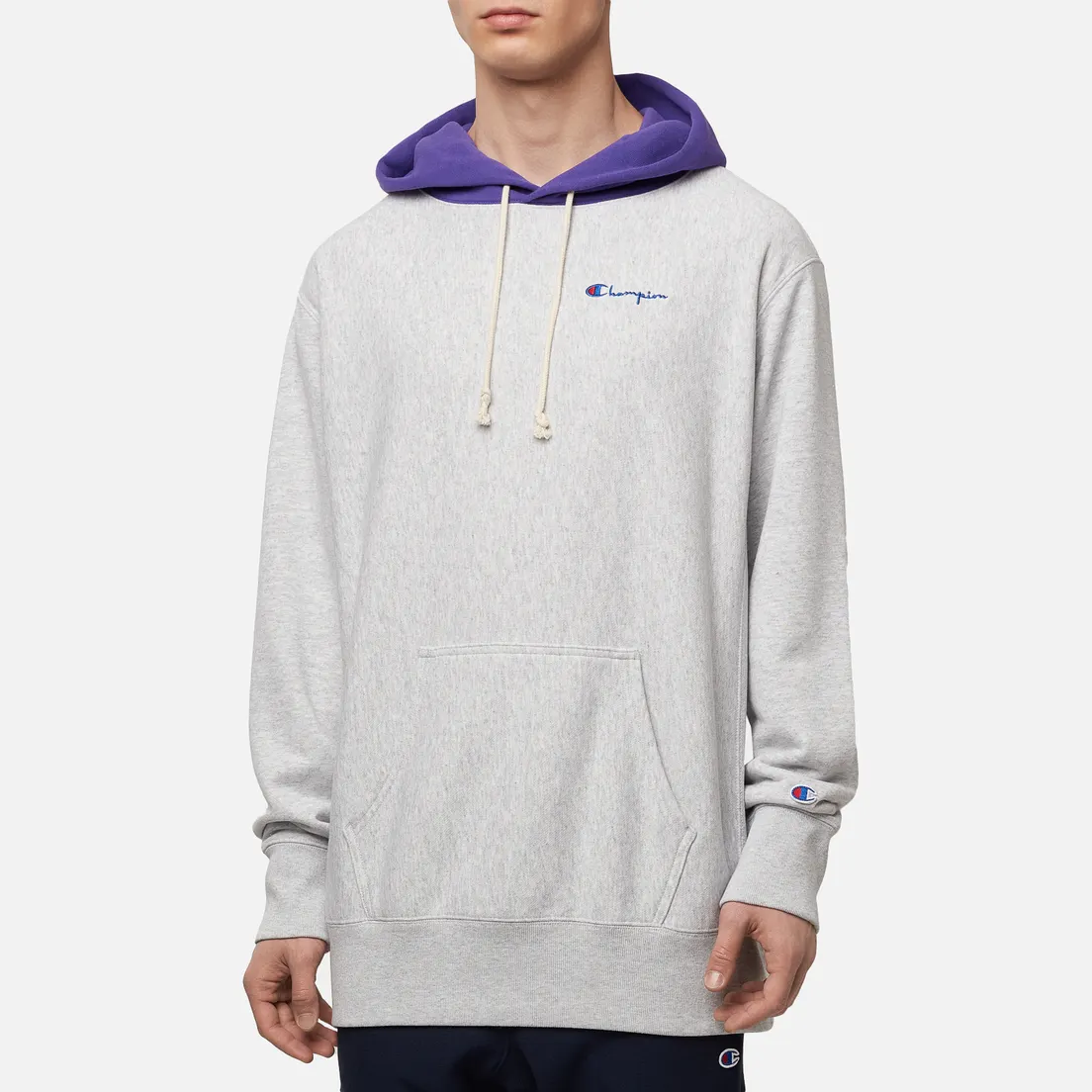 Champion Reverse Weave Мужская толстовка Contrast Hoodie Logo Script
