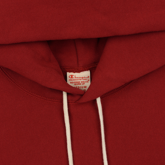 Мужская толстовка Champion Reverse Weave Hooded Big Script Logo Dark Red