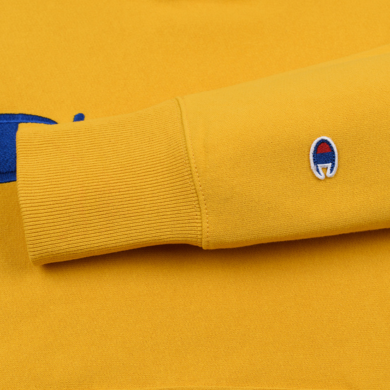 Мужская толстовка Champion Reverse Weave Hooded Big Script Logo Golden Rod