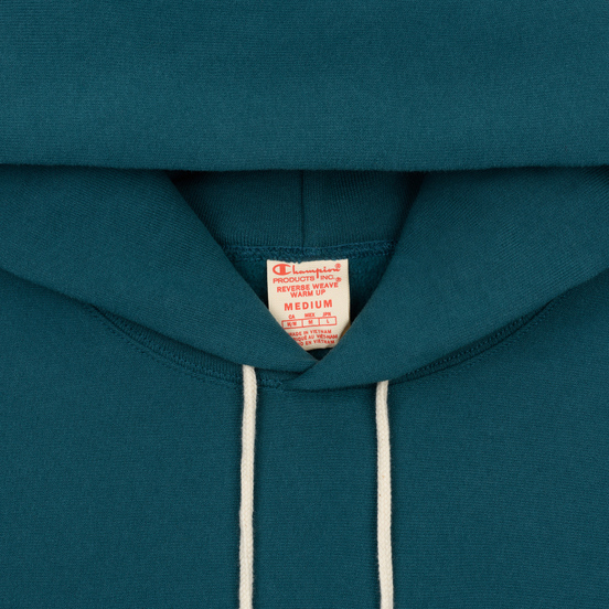 Мужская толстовка Champion Reverse Weave Hooded Big Script Logo Teal