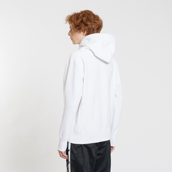 Мужская толстовка Champion Reverse Weave Hooded Big Script Logo White