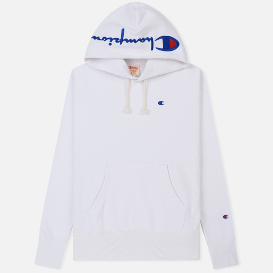 Мужская толстовка Champion Reverse Weave Hooded Brushed Fleece White