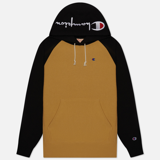 Мужская толстовка Champion Reverse Weave Hoodie Script Bicolor Beige