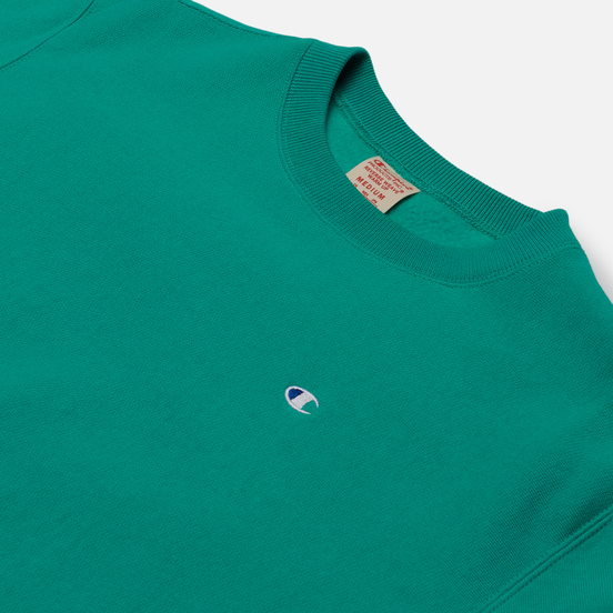 Мужская толстовка Champion Reverse Weave Logo Chest & Sleeve Crew Neck Bright Green