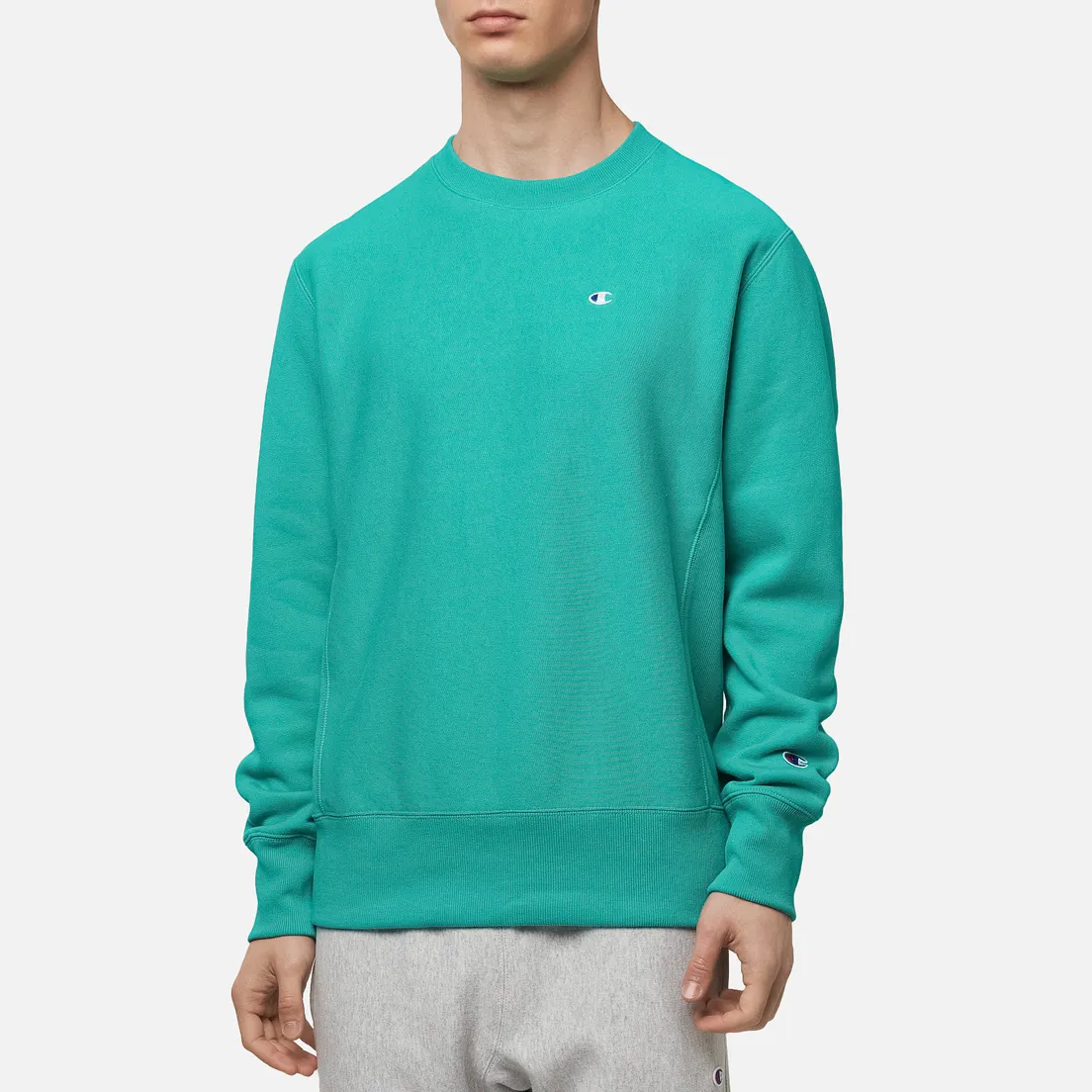Champion Reverse Weave Мужская толстовка Logo Chest & Sleeve Crew Neck