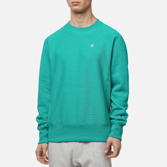 Мужская толстовка Champion Reverse Weave Logo Chest & Sleeve Crew Neck Bright Green
