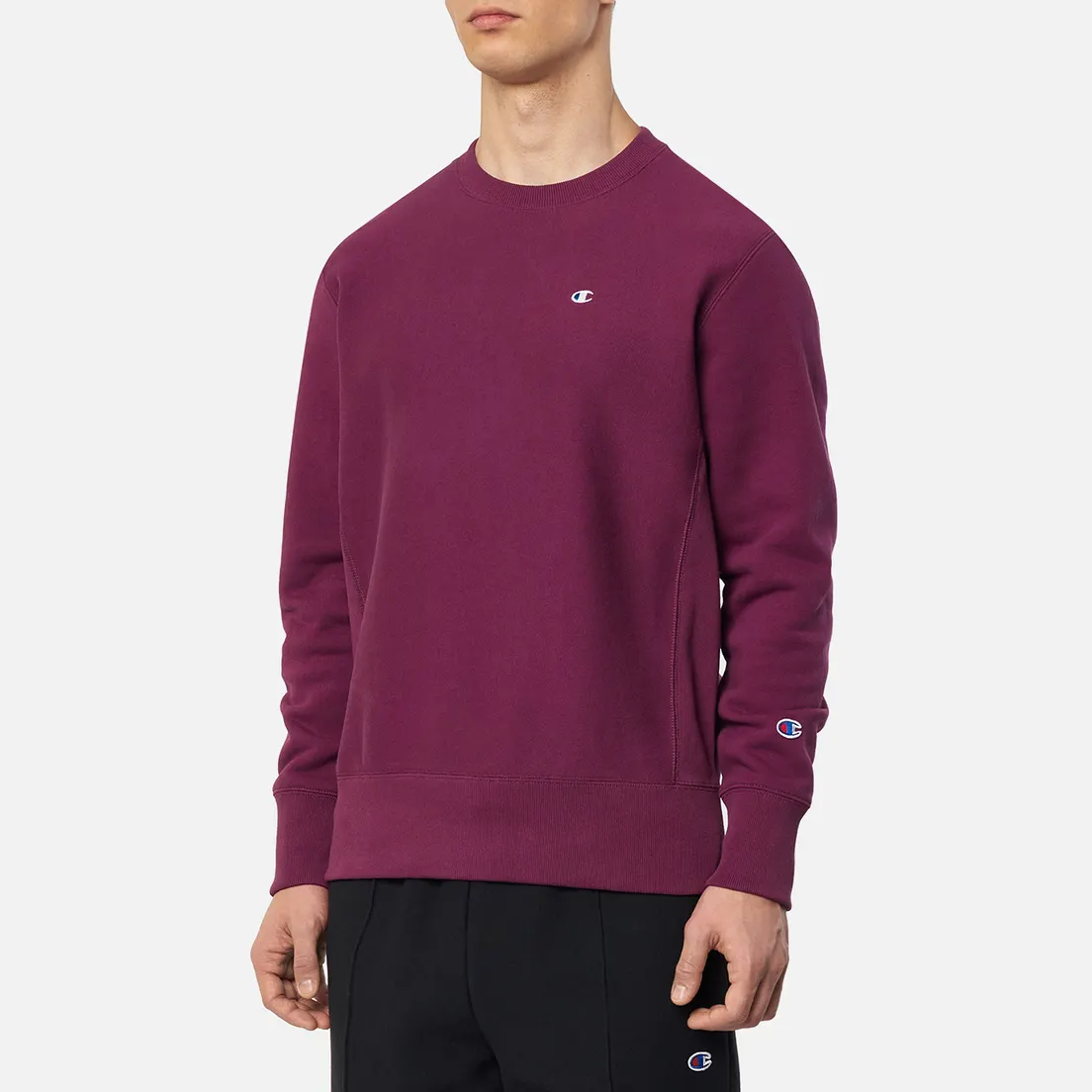 Champion Reverse Weave Мужская толстовка Logo Chest & Sleeve Crew Neck