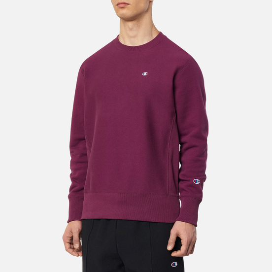 Мужская толстовка Champion Reverse Weave Logo Chest & Sleeve Crew Neck Maroon