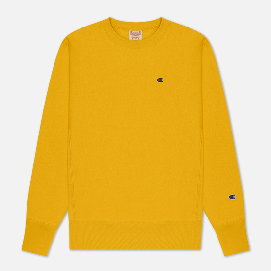 Мужская толстовка Champion Reverse Weave Logo Chest & Sleeve Crew Neck Zinc Yellow