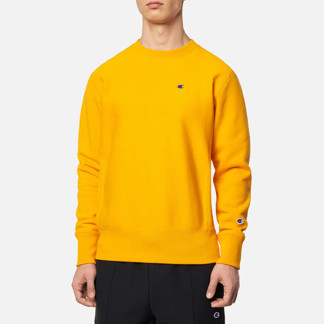 Champion Reverse Weave Мужская толстовка Logo Chest & Sleeve Crew Neck