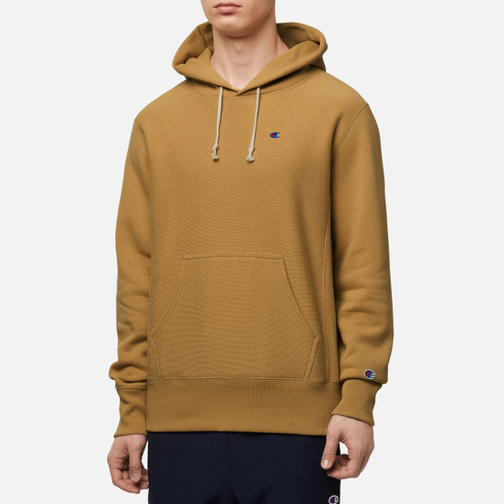 Мужская толстовка Champion Reverse Weave Logo Chest & Sleeve Hoodie Prairie Sand