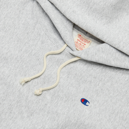 Мужская толстовка Champion Reverse Weave Logo Chest & Sleeve Hoodie Light Grey