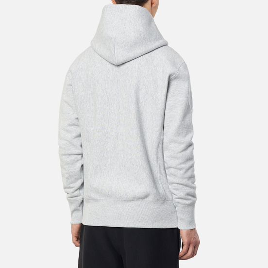 Мужская толстовка Champion Reverse Weave Logo Chest & Sleeve Hoodie Light Grey
