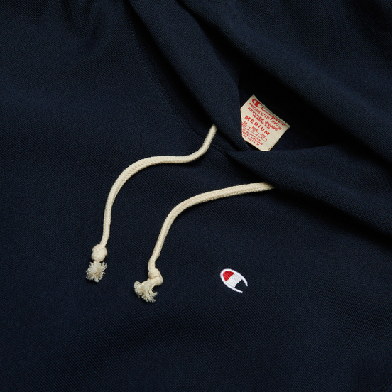 Мужская толстовка Champion Reverse Weave Logo Chest & Sleeve Hoodie Navy