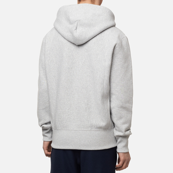 Мужская толстовка Champion Reverse Weave Logo Hoodie Full Zip Light Grey