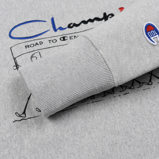 Мужская толстовка Champion Reverse Weave Archive Centenary Print Crew Neck Light Grey
