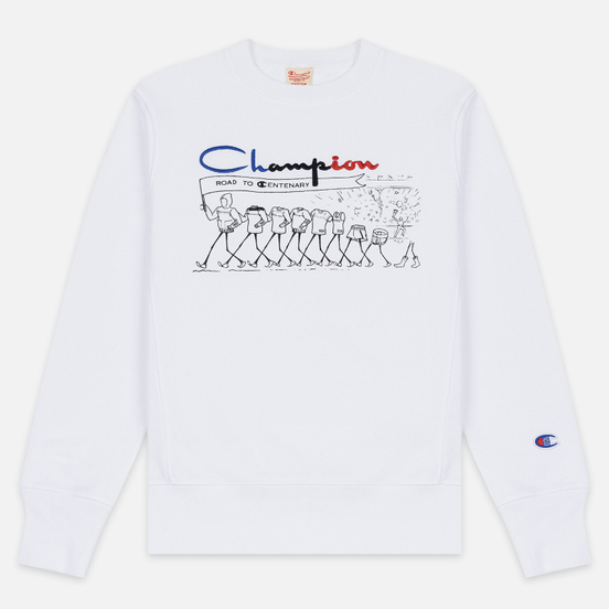 Мужская толстовка Champion Reverse Weave Archive Centenary Print Crew Neck White