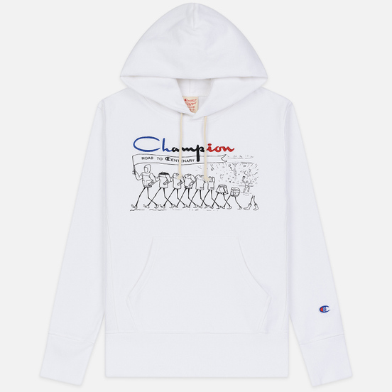 Мужская толстовка Champion Reverse Weave Multi Logo Hooded White