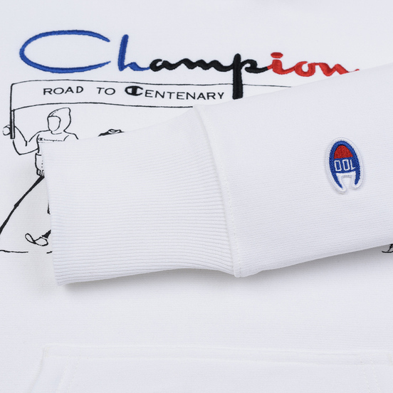 Мужская толстовка Champion Reverse Weave Multi Logo Hooded White