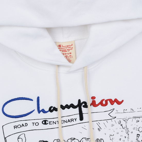 Мужская толстовка Champion Reverse Weave Multi Logo Hooded White