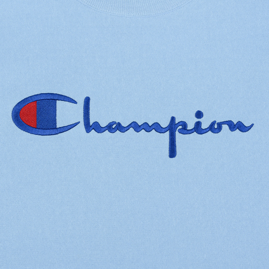 Мужская толстовка Champion Reverse Weave Script Logo Crew Neck Blue Bell