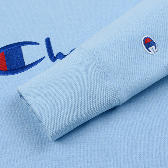 Мужская толстовка Champion Reverse Weave Script Logo Crew Neck Blue Bell
