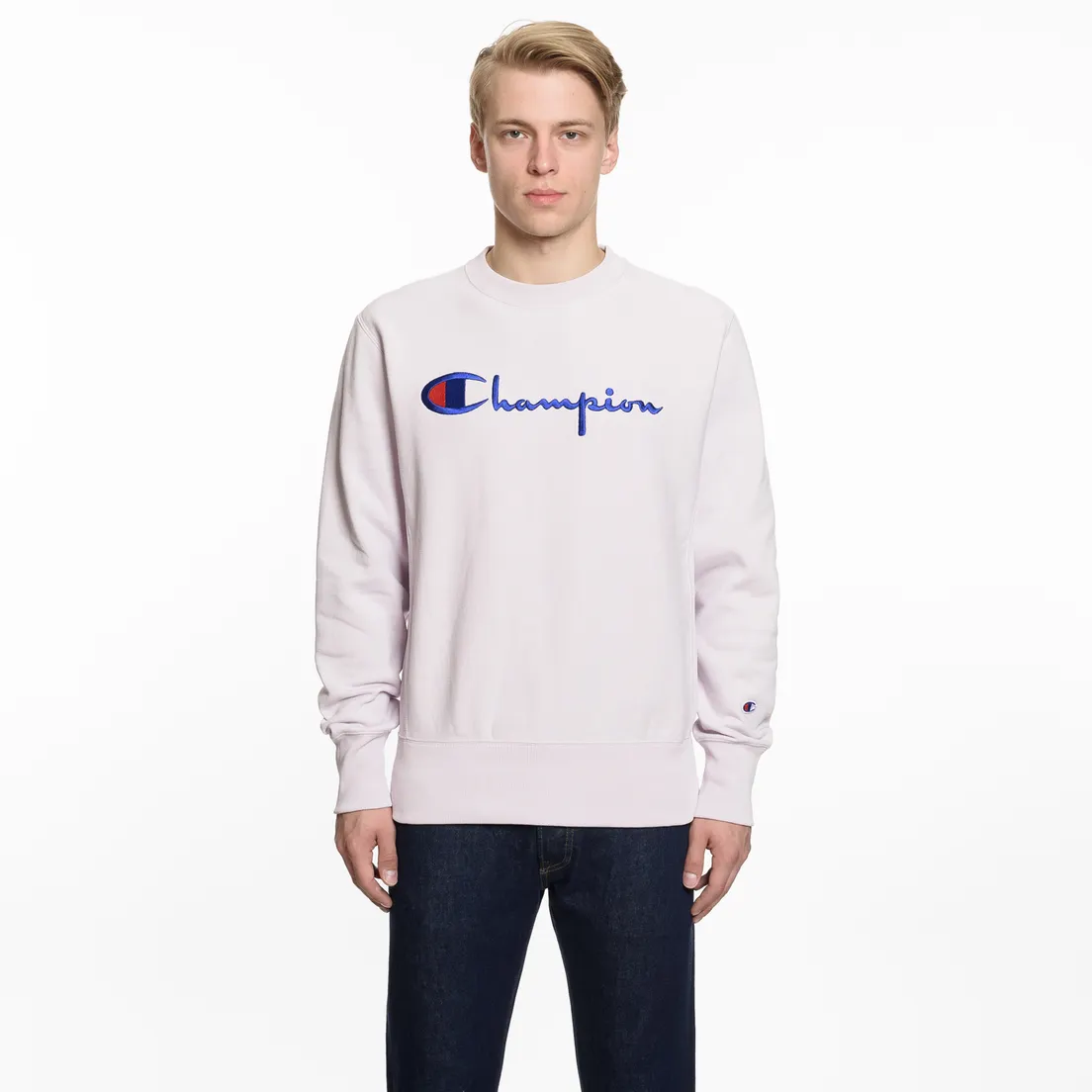 Champion Reverse Weave Мужская толстовка Script Logo Crew Neck