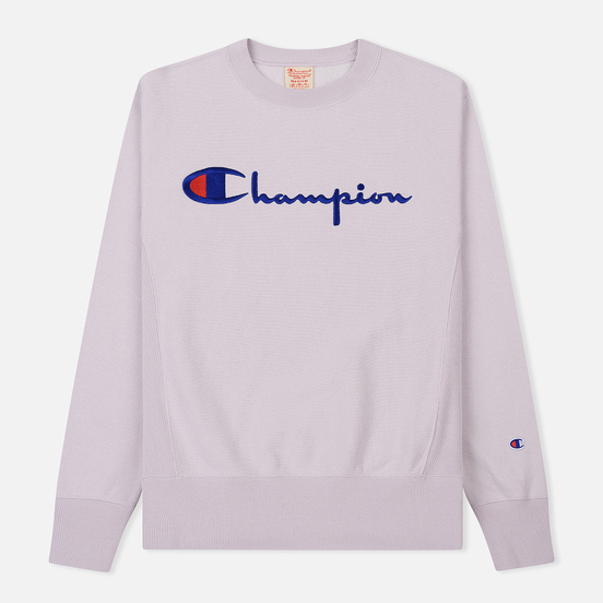 Мужская толстовка Champion Reverse Weave Script Logo Crew Neck Lavender