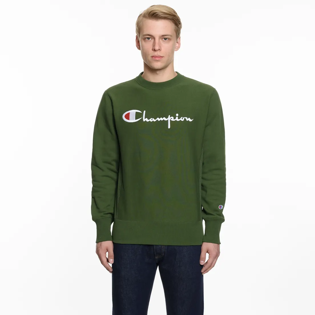 Champion Reverse Weave Мужская толстовка Script Logo Crew Neck