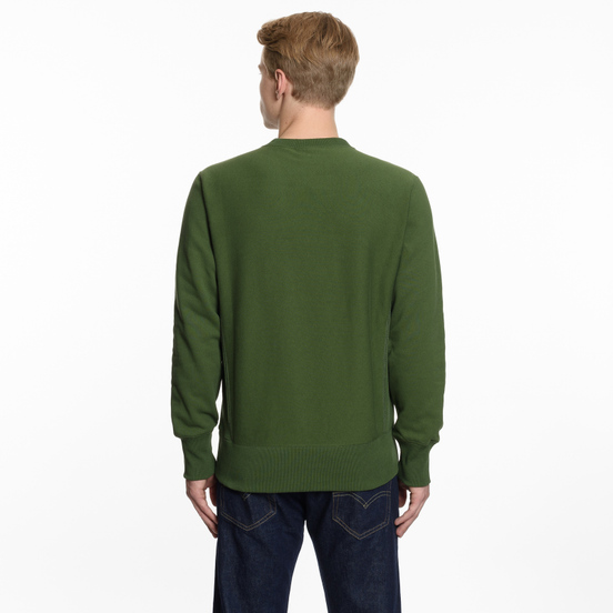 Мужская толстовка Champion Reverse Weave Script Logo Crew Neck Military Green