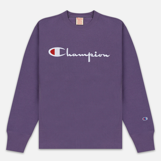 Мужская толстовка Champion Reverse Weave Script Logo Crew Neck Mulled Grape