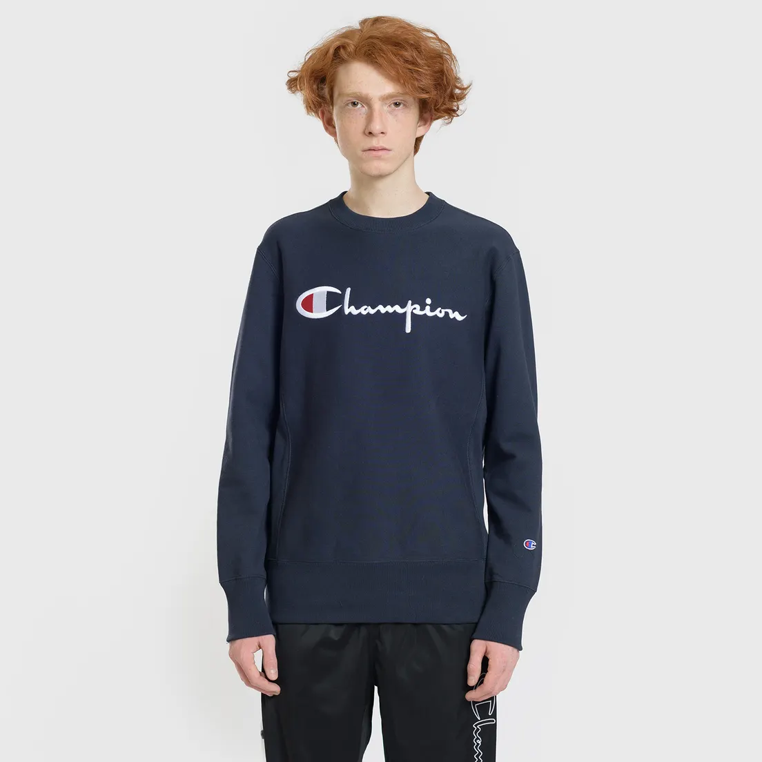 Champion Reverse Weave Мужская толстовка Script Logo Crew Neck