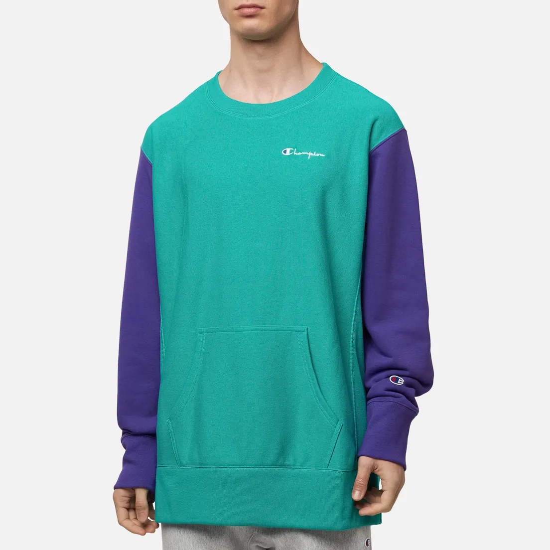 Champion Reverse Weave Мужская толстовка Small Script Bicolor Crew Neck