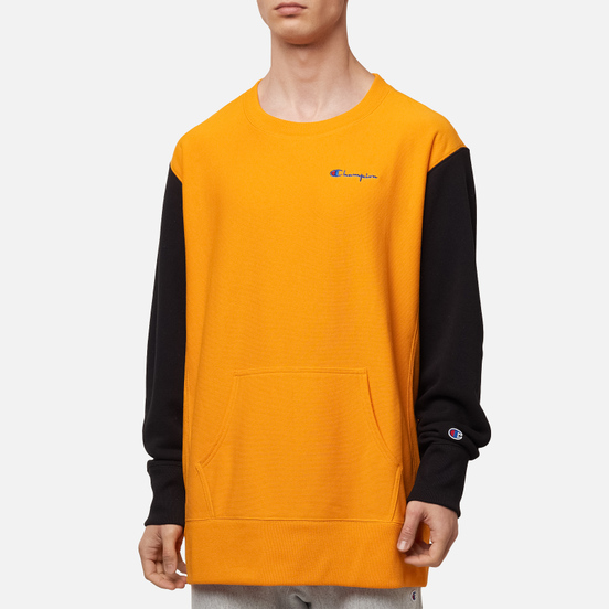 Мужская толстовка Champion Reverse Weave Small Script Bicolor Crew Neck Orange