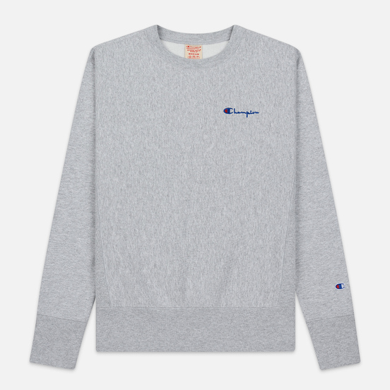 Мужская толстовка Champion Reverse Weave Small Script Crew Neck Light Grey