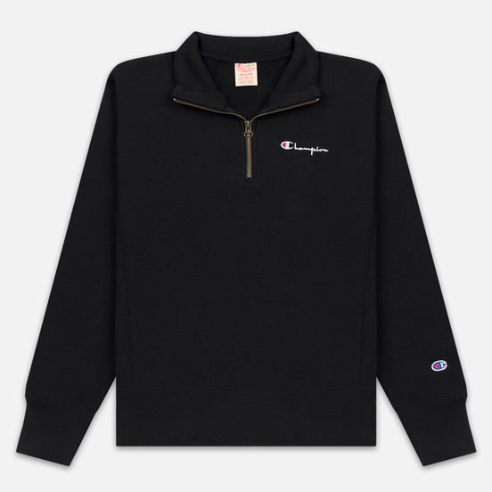 Мужская толстовка Champion Reverse Weave Small Script Half Zip Black