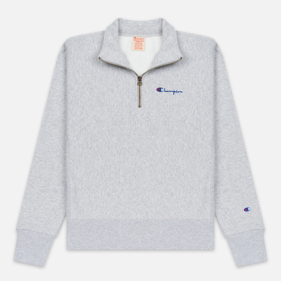 Мужская толстовка Champion Reverse Weave Small Script Half Zip Light Grey