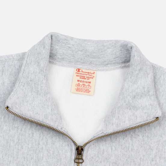 Мужская толстовка Champion Reverse Weave Small Script Half Zip Light Grey