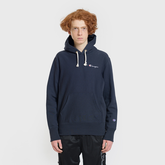 Мужская толстовка Champion Reverse Weave Small Script Hooded Navy