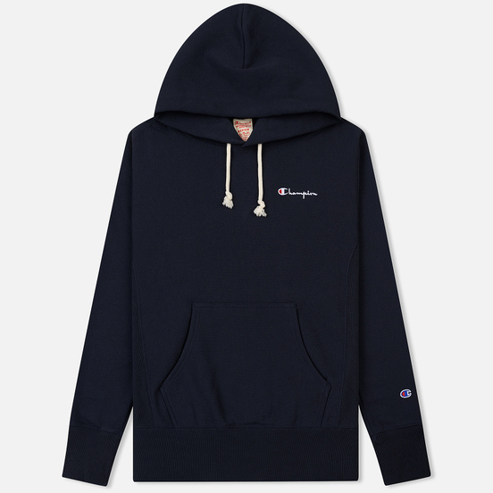 Мужская толстовка Champion Reverse Weave Small Script Hooded Navy
