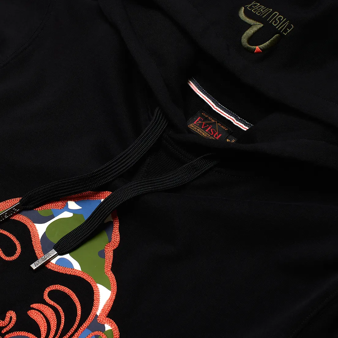 Evisu Мужская толстовка Evergreen Camouflage Godhead Patched Embroidered