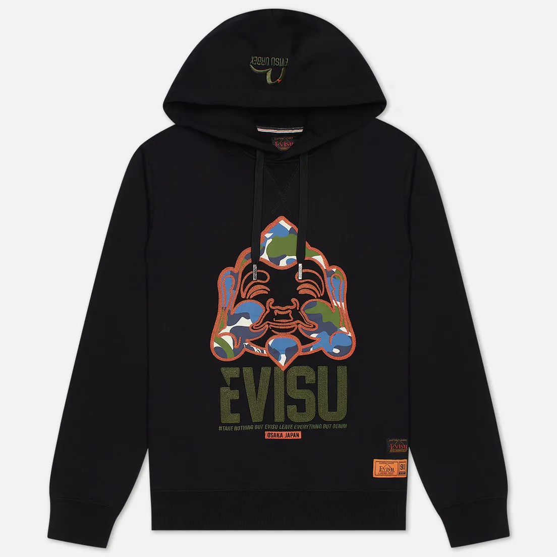 Evisu Мужская толстовка Evergreen Camouflage Godhead Patched Embroidered