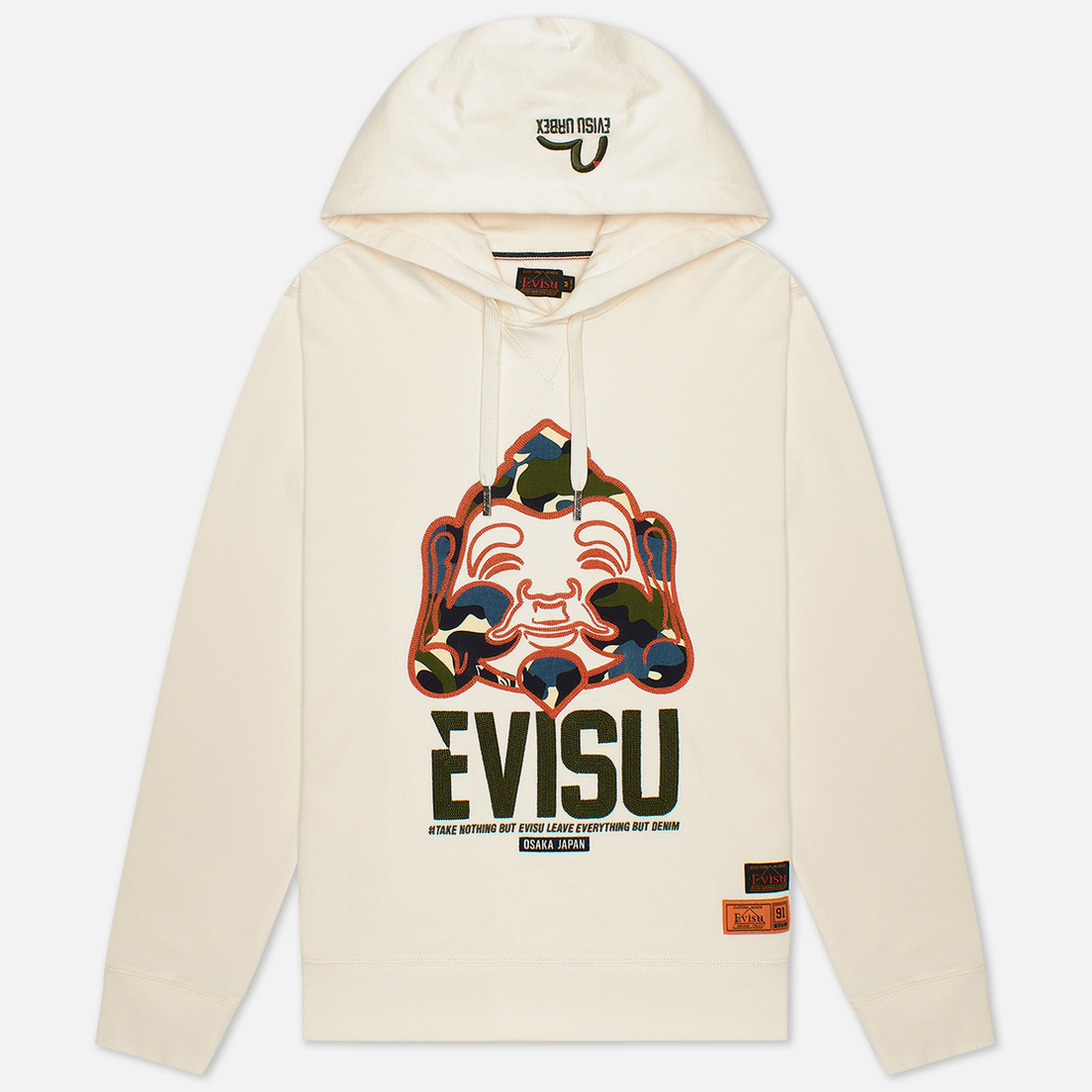 Evisu Мужская толстовка Evergreen Camouflage Godhead Patched Embroidered