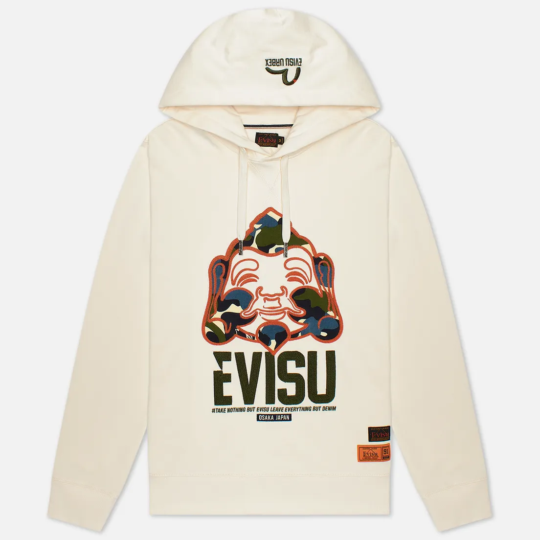 Evisu Мужская толстовка Evergreen Camouflage Godhead Patched Embroidered