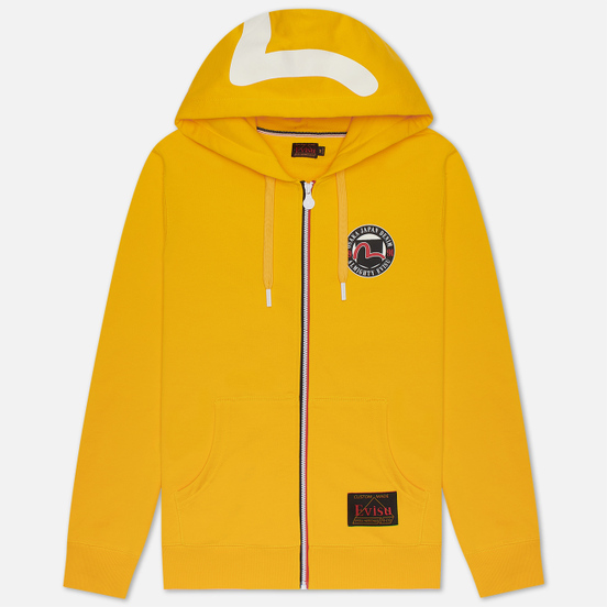 Мужская толстовка Evisu Evergreen Seagull Printed Zip-Up Hoodie Fusion Yellow